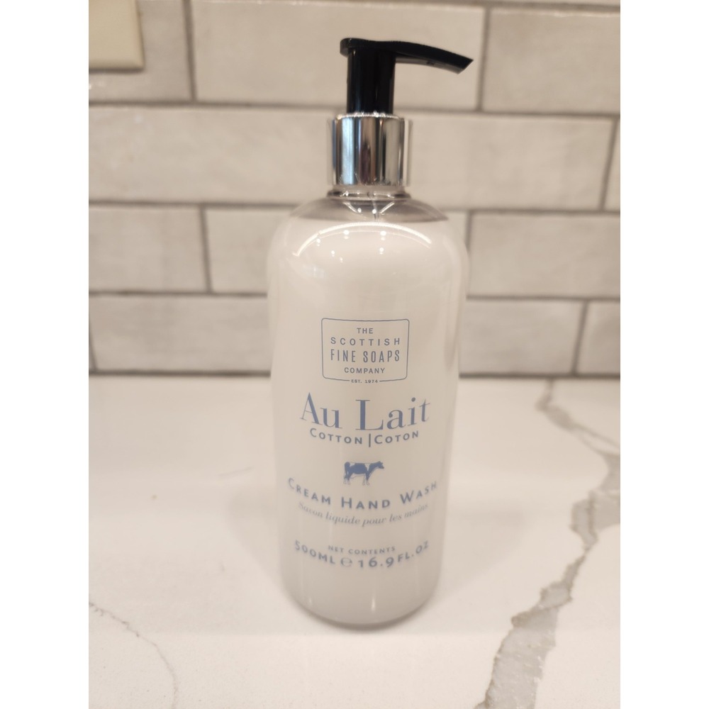 The Scottish Fine Soaps~ Au Lait Cotton Organic Milk Cream Hand Wash 16.9 Fl Oz.